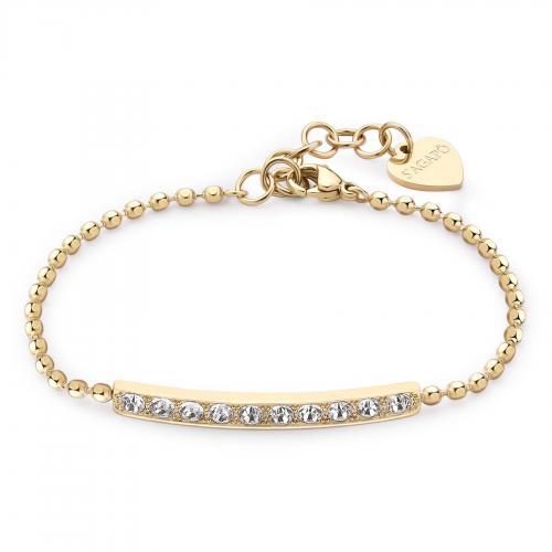 Bracciale dorato serie Dazzly con cristalli bianchi