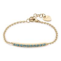 Bracciale dorato serie Dazzly con cristalli azzurri