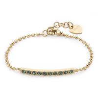 Bracciale dorato serie Dazzly con cristalli verdi