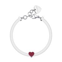 Bracciale serie Click con cuore rosso