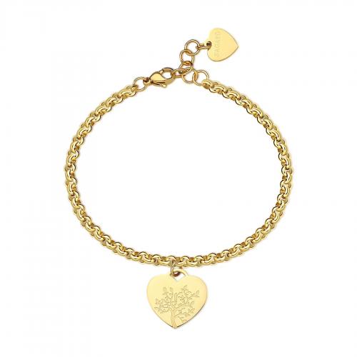 Bracciale dorato serie Be My Family con cuore