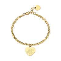 Bracciale dorato serie Be My Family con cuore